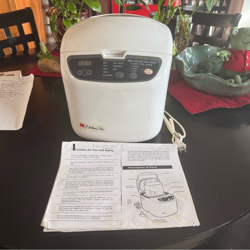 Regal Bread Machine with Bread Recipe Book